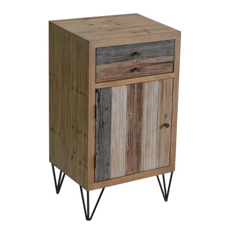 Made-To-Order 25.35 lbs Wooden Multicolor Plank Side table MA2848543